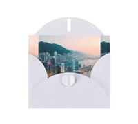 ABYchdd Hong Kong Print Greeting Cards, Holiday Cards With Envelopes, For Christmas, Birthday, Anniversary