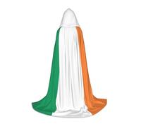 ABYchdd Irish Flag Print Hooded Cape, Elevate Your Festive Look, Big Hood & Bow Tie, For Halloween/Cosplay