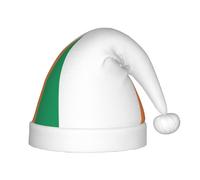 ABYchdd Irish Flag Print Plush Christmas Hat, Polyester Xmas Hat For Holiday Gifting, Cosplay And Events