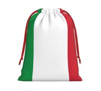 ABYchdd Italian Flag Print Drawstring Pouch, Reusable Storage Bag, Present Bag For Christmas & Daily Organizing