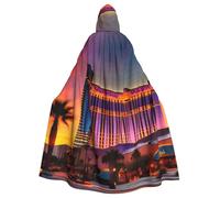 ABYchdd Las Vegas Sunset 1 Print Halloween Adult Hooded Cloak, Unisex Hooded Robe Cloak Long Cape For Cosplay/Party