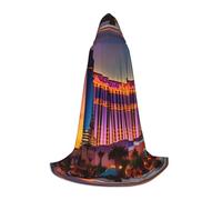 ABYchdd Las Vegas Sunset 1 Print Hooded Cape, Elevate Your Festive Look, Big Hood & Bow Tie, For Halloween/Cosplay