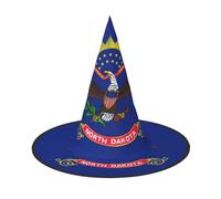 ABYchdd North Dakota State Flag Print Foldable Halloween Witch Hat, Lightweight For Costume Party/Carnival/Halloween