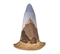 ABYchdd Pyramids Of Egypt Print Hooded Cape, Elevate Your Festive Look, Big Hood & Bow Tie, For Halloween/Cosplay