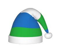 ABYchdd Sierra Leone Flag Print Plush Christmas Hat, Polyester Xmas Hat For Holiday Gifting, Cosplay And Events