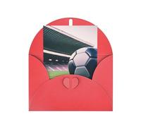 ABYchdd Soccer Ball Print Greeting Card, Blank Inside For Notes, For Christmas/Birthday/Valentine'S