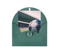 ABYchdd Soccer Ball Print Greeting Card, Blank Inside For Notes, For Christmas/Birthday/Valentine'S