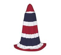 ABYchdd Thailand Flag Print Hooded Cape, Elevate Your Festive Look, Big Hood & Bow Tie, For Halloween/Cosplay