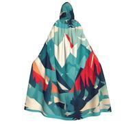 ABYchdd Travel Mountain Scenery Print Hooded Cape Adult Halloween Hooded Cloak, Ideal For Cosplay, Parties And More