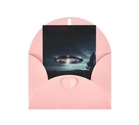 ABYchdd Ufo At Night Print Greeting Card, Blank Inside For Notes, For Christmas/Birthday/Valentine'S