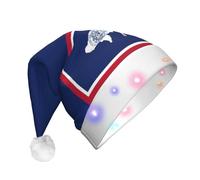 ABYchdd Wyoming State Flag Print Adult Glowing Led Christmas Hat, Polyester 3-Mode Light Led Hat For Holiday Gatherings
