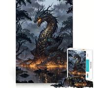 Abyss Dragon Awakening Jigsaw Puzzles 1000 Pieces for Adults Think Sharper True Detail Home Play Christmas Surprise (38x26cm)