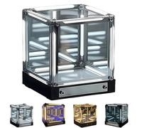 Abyss Lamp, Infinity Mirror Hologram Cube Light Tesseract Cube 4d Acrylic LED Touch Dimmable Rechargeable Mood Light, Rechargeable USB-C Gamer Desk Decor, Futuristic Ambient Lights(#A)