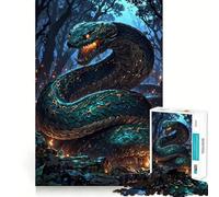 Abyssal Serpent in The Forest Jigsaw Puzzles 1000 Piece for Adults Brain Exercise Cozy Fun Family Game Furniture Decor (50x75cm)
