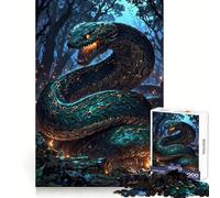 Abyssal Serpent in The Forest Jigsaw Puzzles 1000 Piece for Adults Brain Exercise Cozy Fun Family Game Furniture Decor (50x75cm)