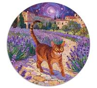 Abyssinian 1000 Piece Round Jigsaw Puzzle Creative Pet Cat Seeking A Challenging And Relaxing Activity Games for Adults And Kids 1000pcs (67.5x67.5cm)