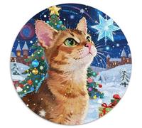 Abyssinian 1000 Piece Round Puzzle Creative Pet Cat Hard Challenging Games for Adults And Kids 1000pcs (67.5x67.5cm)