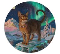 Abyssinian 1000 Piece Round Puzzle Creative Pet Cat Lmpossible Hard Dificult Challenging Games for Adults And Kids 1000pcs (67.5x67.5cm)