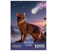 Abyssinian Cat 1000-Piece Jigsaw Puzzle for Adults Challenging Puzzle Games Fun, Challenging & Brainteasing Games for Adults And Kids Age 12 Years Up Home Decoration Puzzle 38x26cm/1000pcs