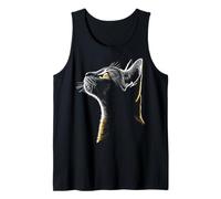 Abyssinian Cat Face Drawing Motif Illustration Artwork Tank Top