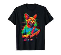 Abyssinian Cat Guitar T-Shirt