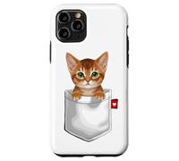Abyssinian Cat In Pocket Peeking Cute Kitten Cat Case for iPhone 11 Pro