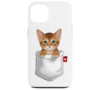 Abyssinian Cat In Pocket Peeking Cute Kitten Cat Case for iPhone 13