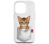 Abyssinian Cat In Pocket Peeking Cute Kitten Cat Case for iPhone 13 Pro