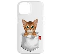 Abyssinian Cat In Pocket Peeking Cute Kitten Cat Case for iPhone 14