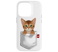 Abyssinian Cat In Pocket Peeking Cute Kitten Cat Case for iPhone 14 Pro