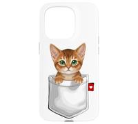 Abyssinian Cat In Pocket Peeking Cute Kitten Cat Case for iPhone 15 Pro