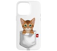 Abyssinian Cat In Pocket Peeking Cute Kitten Cat Case for iPhone 15 Pro Max