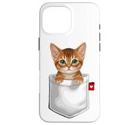 Abyssinian Cat In Pocket Peeking Cute Kitten Cat Case for iPhone 16 Pro Max