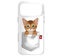 Abyssinian Cat In Pocket Peeking Cute Kitten Cat Case for iPhone 17 Pro Max