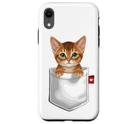 Abyssinian Cat In Pocket Peeking Cute Kitten Cat Case for iPhone XR