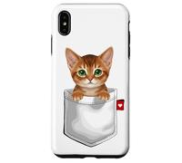 Abyssinian Cat In Pocket Peeking Cute Kitten Cat Case for iPhone XS Max