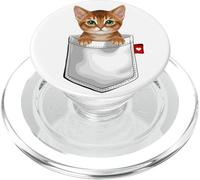 Abyssinian Cat In Pocket Peeking Cute Kitten Cat PopSockets PopGrip for MagSafe