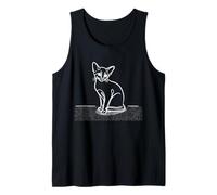 Abyssinian Cat Line Art Cat Lover Tank Top