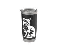 Abyssinian Cat Line Art Lover Stainless Steel Insulated Tumbler