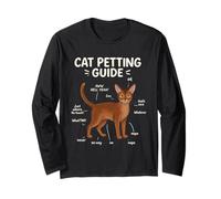 Abyssinian Cat Petting Guide Funny Cat Lover Long Sleeve T-Shirt