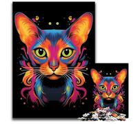 Abyssinian Cat Pop Art 1000 Piece Puzzle Difficult Puzzles for Adults Interactive Family Game Ideal Family Activity Game 1000 PCS(38x26cm)