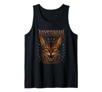 Abyssinian Heavy Metal Cat Spooky Season Halloween Vintage Tank Top