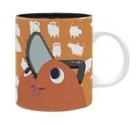ABYSTYLE Chainsaw Man Pochita Ceramic Coffee Mug 11 Fl Oz, Black and Orange Design Drinkware & Kitchen Anime Merch