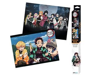 ABYSTYLE Demon Slayer Series 2 Set 2 Posters '52x38' - Unframed, Landscape, Glossy Finish - Living Room & Bedroom Decor