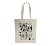 ABYSTYLE - Demon SLAYER Tote Bag Tanjiro, Nezuko, Zenitsu & Inosuke S2, beige, Dimensions 38 x 42 cm
