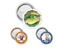 ABYstyle - Dragon Ball Goku, Vegeta & Shenron Badge Pack, Dimensions : 1 badge de 5 cm et 2 badges de 3.2 cm, Alloy Steel