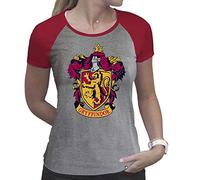 ABYstyle Harry Potter Women's Gryffindor Tshirt Grey and Red Premium, M