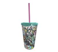 ABYSTYLE Hatsune Miku Band 16 Oz. Plastic Acrylic Tumbler Carnival Cup With Reusable Straw & Leakproof Lid BPA-Free Anime Manga Drinkware Home & Kitchen Essentials Gift