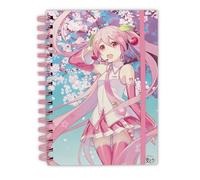 ABYSTYLE Hatsune Miku Cherry Blossom Hardcover Spiral Notebook 8.5" x 6.3" 180 Lined pages Anime Office Supplies