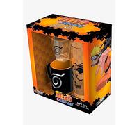 ABYstyle Naruto Shippuden Gift Set Includes 1 Drinking Glass, 1 Shot Glass and 1 Ceramic Coffee Tea Mug 11 Fl Oz Drinkware Home Kitchen Merch Gift